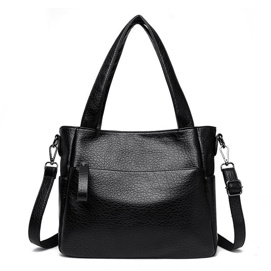 Large Capacity First Layer Cowhide Ladies Shoulder Bag